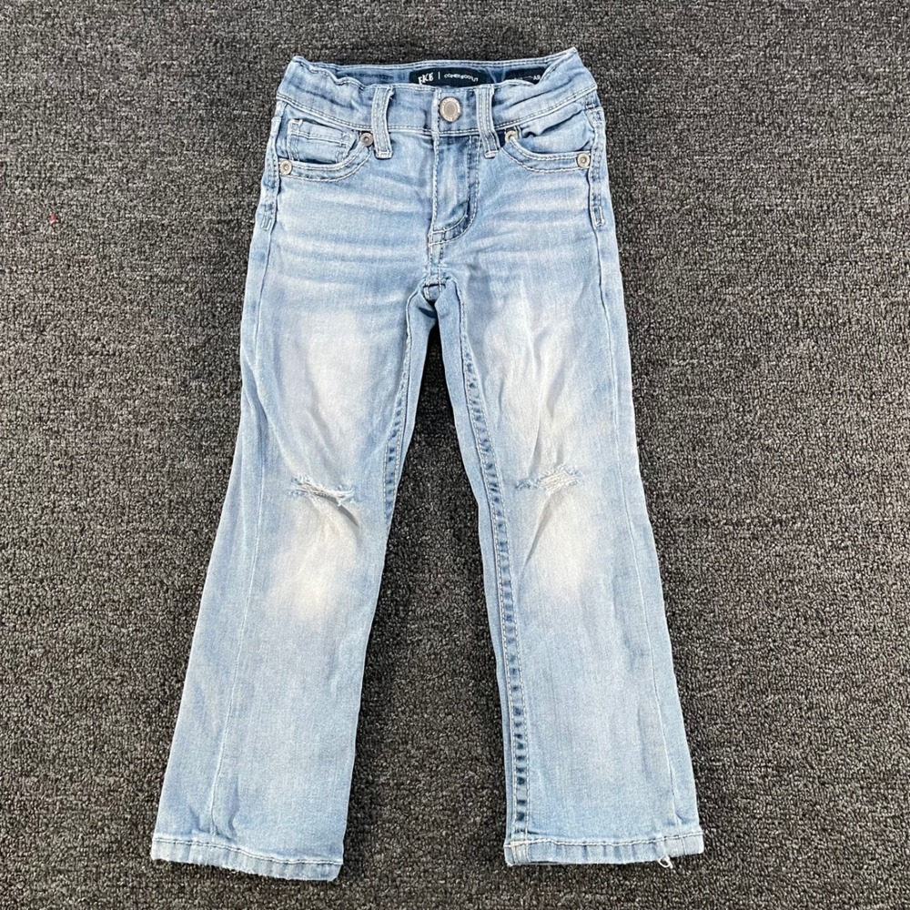 BKE Conner Bootcut Boys Size 4 Regular Light Wash Good Distressed Jeans